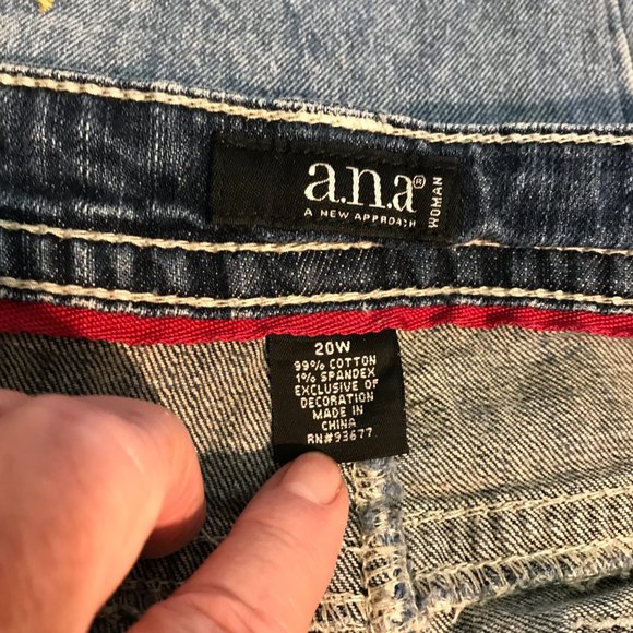 A.n.a Jeans  Size 20W  40x33 Blue Denim  Bootcut Dark 11'' RISE HIPS 46'' - Picture 7 of 10
